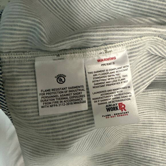 Ariat Flame Resistant FR Shirt Men XL Blue Button Up CAT 2 2112 Work Shirt - Picture 14 of 15